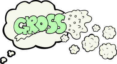 Bir insan tarafından çizilmiş brüt freehand çizilmiş düşünce balonu karikatürü