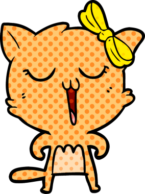 Bir insan tarafından çizilmiş çizgi film kedisi.