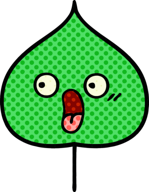 bir insan tarafından çizilmiş dışavurumsal yaprağın çizgi roman tarzı