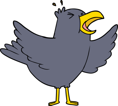 Bir insan tarafından çizilmiş ciyaklayan kuş.