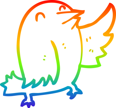 gökkuşağı gradyan çizimi Bir insan tarafından çizilmiş bir çizgi kuş