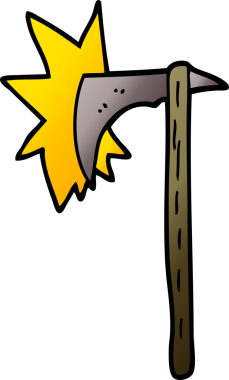 Bir insan tarafından çizilmiş viking baltası.