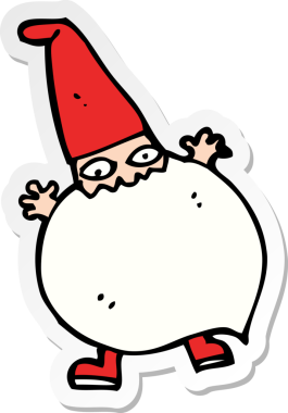 Bir insan tarafından çizilmiş küçük bir karikatür çıkartması.