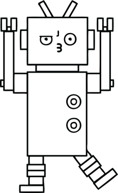 Bir insan tarafından çizilmiş robot çizimi