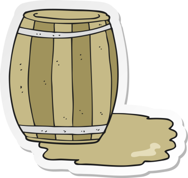 Bir insan tarafından çizilmiş bira fıçısının çıkartması.