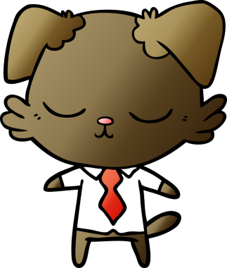 Bir insan tarafından çizilmiş şirin bir çizgi film köpeği.