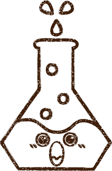 Bir insan tarafından çizilen köpüren Kimyasallar Kömür Çizimi