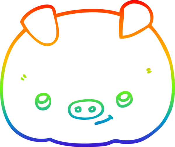 gökkuşağı gradyan çizimi bir çizgi çizgi çizgi insan tarafından çizilmiş mutlu domuz