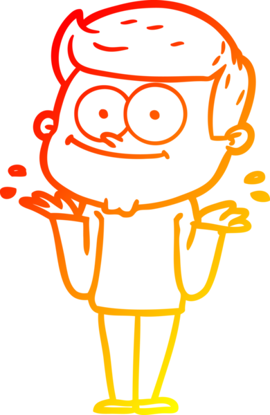 Bir insan tarafından çizilmiş mutlu bir adamın çizgi çizimi.