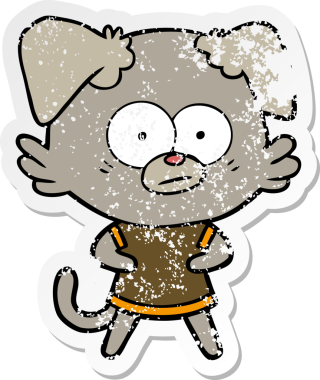 Bir insan tarafından çizilmiş sinirli bir köpek karikatürü.