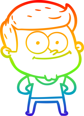 Bir insan tarafından çizilmiş mutlu bir adamın çizgi çizimi.