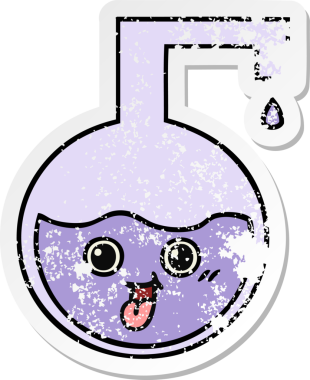 Bir insan tarafından çizilmiş sevimli bir karikatür bilim deneyinin sıkıntılı çıkartması.