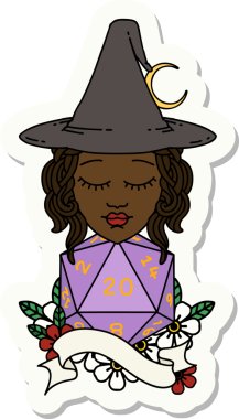 Bir insan tarafından çizilmiş 20 zarlı insan büyücüsünün çıkartması.