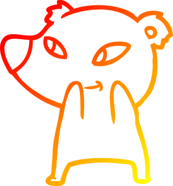 Bir insan tarafından çizilmiş sevimli bir ayının sıcak çizgi çizgisi.