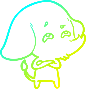 Bir insanın çizdiği karikatür fili çizimi.