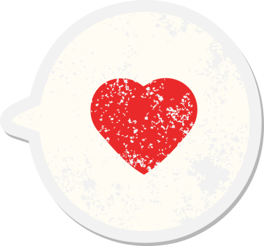 Aşk, bir insan tarafından çizilmiş konuşma baloncuğundaki aşk.