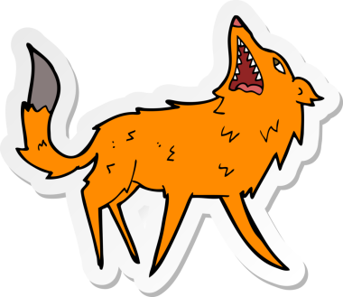 Bir insan tarafından çizilmiş bir tilkinin çıkartması.