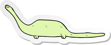 Bir insan tarafından çizilmiş bir dinozorun çıkartması.