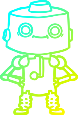 Bir insan tarafından çizilmiş soğuk gradyan robot çizimi