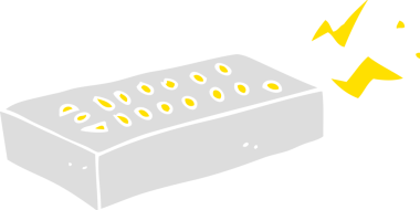 Bir insan tarafından çizilen uzaktan kumandanın düz renk çizimi