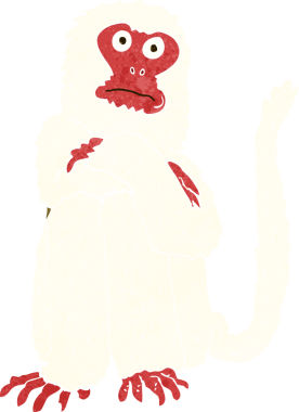 Bir insan tarafından çizilmiş çizgi maymun.