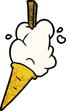 Bir insan tarafından çizilmiş karikatür dondurma.