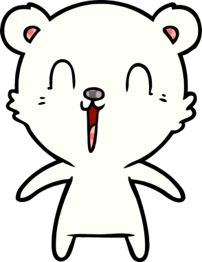 Bir insan tarafından çizilmiş mutlu kutup ayısı karikatürü