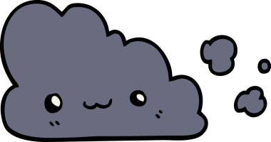 Bir insan tarafından çizilmiş sevimli karikatür bulutu