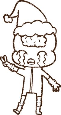 Bir insan tarafından çizilen Mutlu Uzaylı Kömür Çizimi