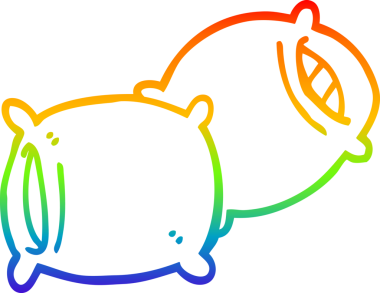 gökkuşağı gradyan çizgi çizimi bir insan tarafından çizilmiş yastık