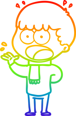 gökkuşağı gradyanı çizimi bir insan tarafından çizilmiş şok bir adam