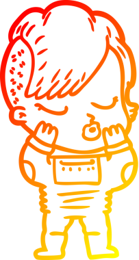 Bir insan tarafından çizilmiş güzel hippi bir çizgi film çizimi.