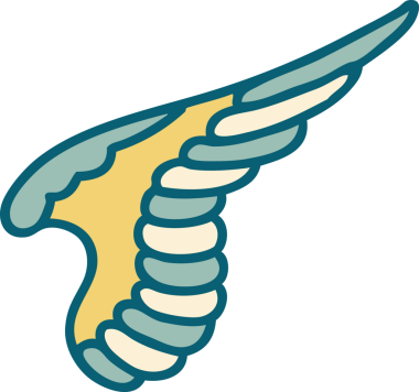 Bir insanın çizdiği kanadın ikonik dövme şekli