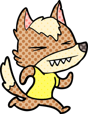 Bir insan tarafından çizilmiş kızgın kurt çizgi filmi.