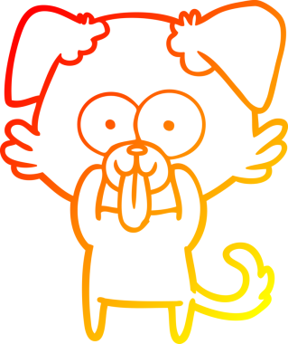 Bir insan tarafından çizilmiş dilli çizgi film köpeği çizimi.