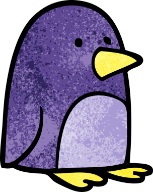 bir insan tarafından çizilmiş küçük bir penguen