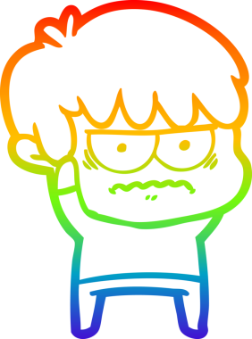 Gökkuşağı gradyan çizgi çizimi Bir insan tarafından çizilmiş bir çizgi film çocuğu