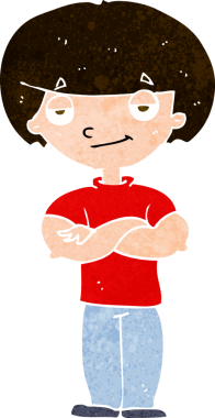 Bir insan tarafından çizilmiş kendini beğenmiş bir adam.