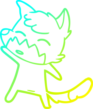 Bir insan tarafından çizilmiş bir tilki çizgi çizimi.