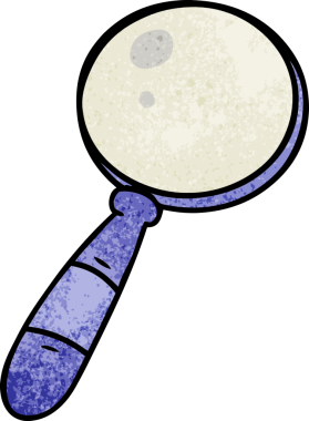 İnsan eliyle çizilmiş bir büyüteç karalaması.