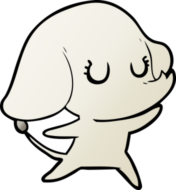 Bir insan tarafından çizilmiş şirin bir fil.