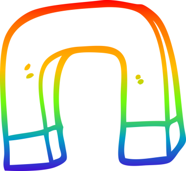 gökkuşağı gradyan çizgi çizimi bir insan tarafından çizilmiş mıknatıs