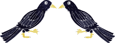 Bir insan tarafından çizilmiş karga