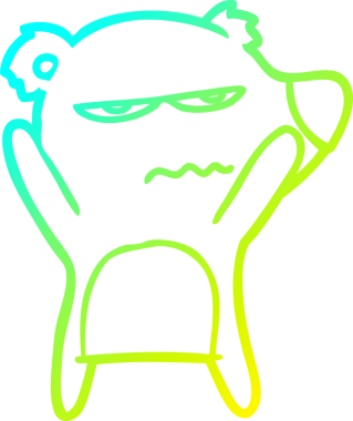 Bir insan tarafından çizilen kızgın ayı karikatürünün soğuk gradyan çizgisi