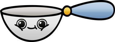 Bir insan tarafından çizilmiş bir kaşığın gölgelenmiş gölgesi.