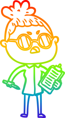 Gökkuşağı gradyan çizimi bir insan tarafından çizilmiş bir çizgi film.