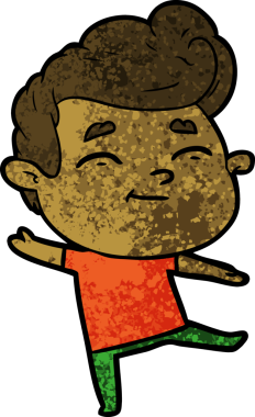 Bir insan tarafından çizilmiş mutlu çizgi film adamı.