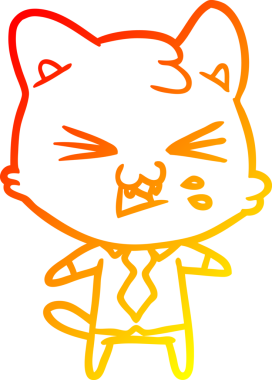 Bir insan tarafından çizilmiş çizgi film kedisinin sıcak çizgi çizimi