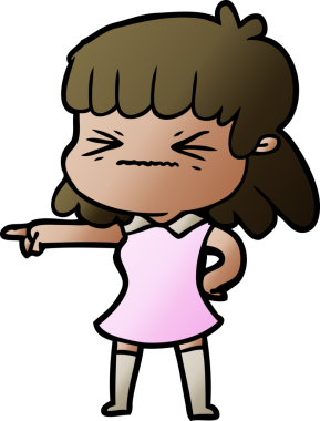 Bir insan tarafından çizilmiş karikatür kadın.