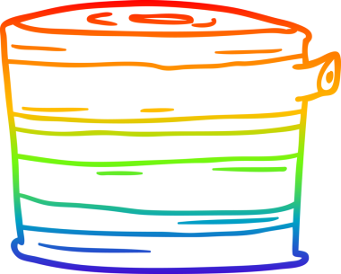 Bir insan tarafından çizilmiş bir ağaç kütüğünün çizimi.